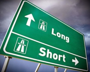Long and short exits on highway sign